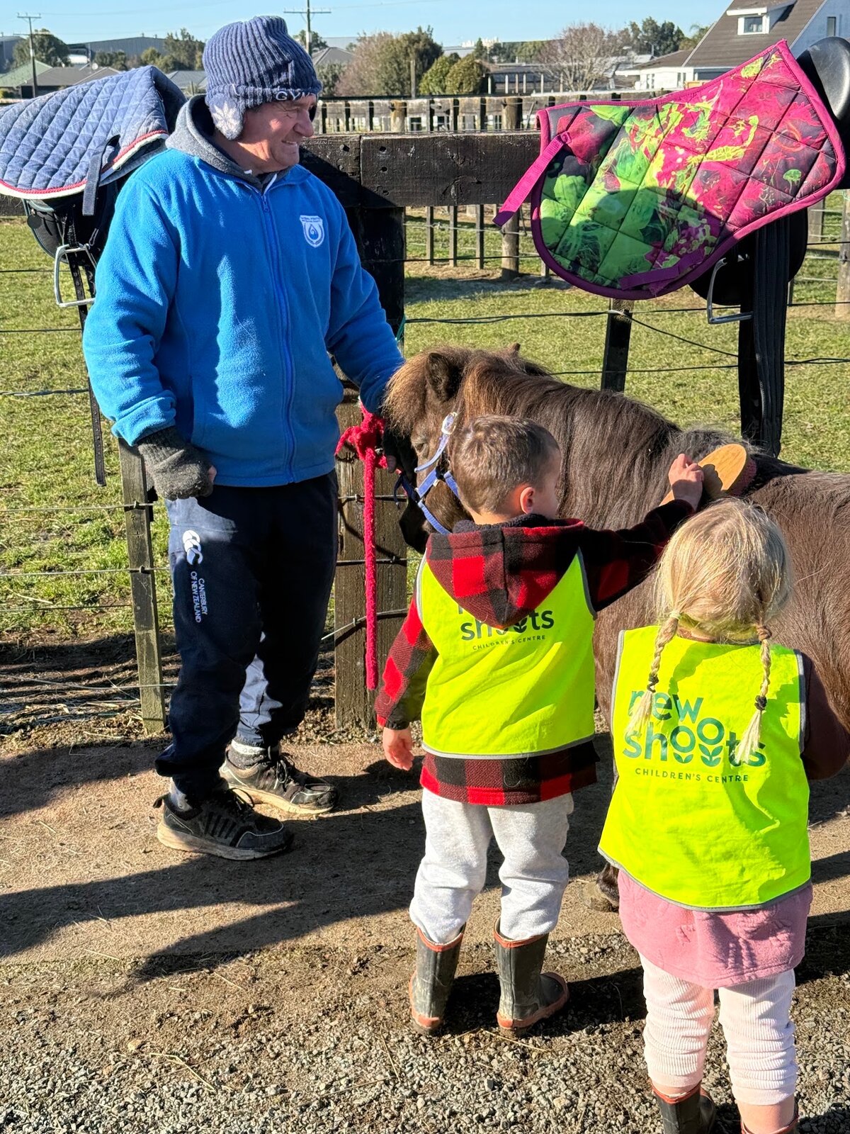 Youngest Volunteers Learn Horse Grooming